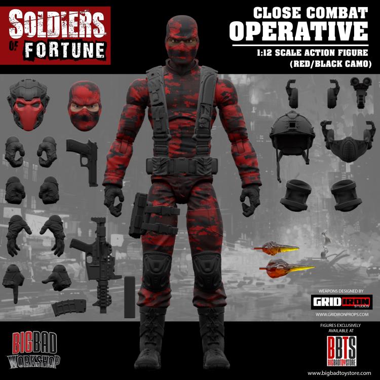 [PREORDER] Soldiers of Fortune Close Combat Operative (Red/Black Camo) 1/12 Scale Action Figure