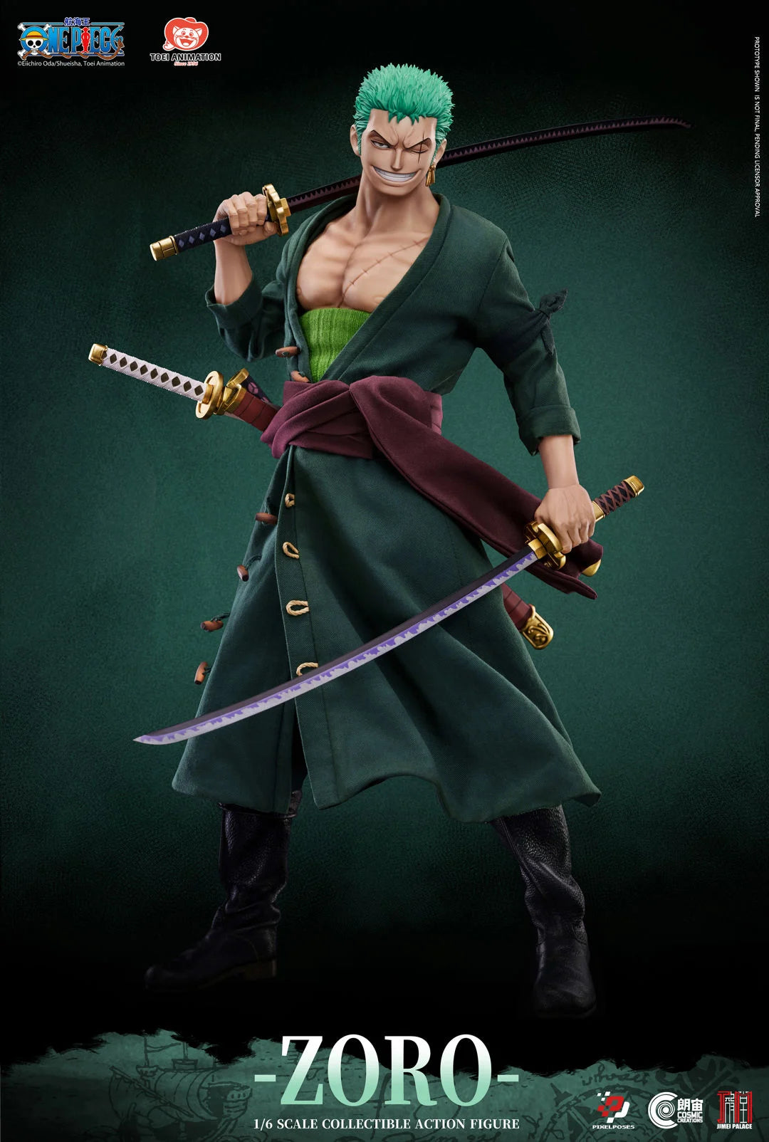 [PREORDER 060426] Pixel Poses | Cosmic Creations × Jimei Palace 1/6 One Piece Roronoa Zoro Action Figure Overseas Version PP-200595 Standard Edition