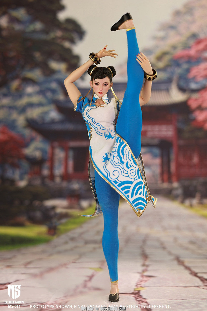 [PREORDER] STAR MAN 1/6 Female Fighter, Blue cloud patterned white cheongsam version MS-011