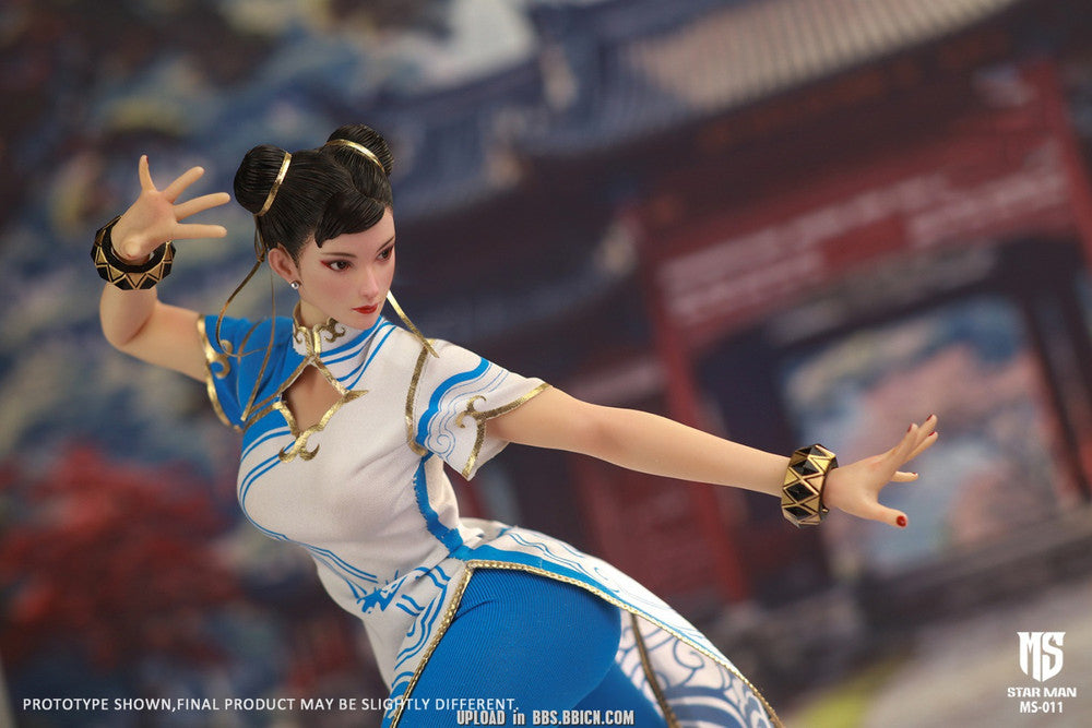 [PREORDER] STAR MAN 1/6 Female Fighter, Blue cloud patterned white cheongsam version MS-011