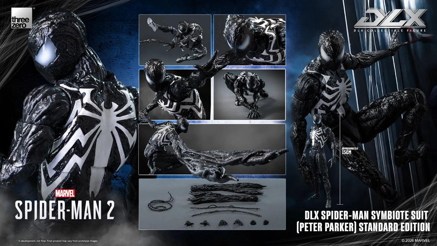 [PREORDER 08022026] ThreeZero Marvel's Spider-Man 2: DLX Spider-Man Symbiote Suit (Peter Parker) Standard Edition