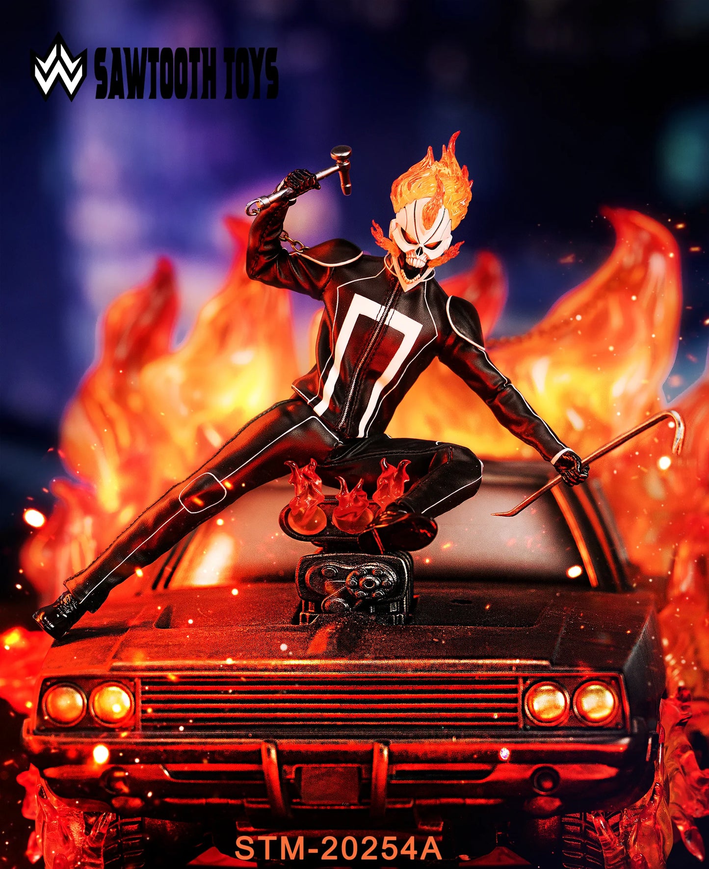 [PREORDER 051726] Sawtooth Toys STM-20254C 1/12 Flame Head Knight SET - GHOST RIDER & CAR