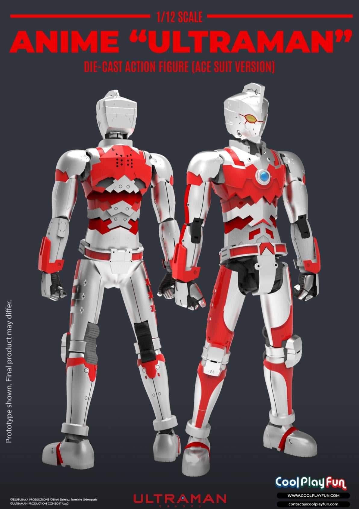 [PREORDER] 1/12 Scale Anime ULTRAMAN Die-cast Action Figure (ACE SUIT)