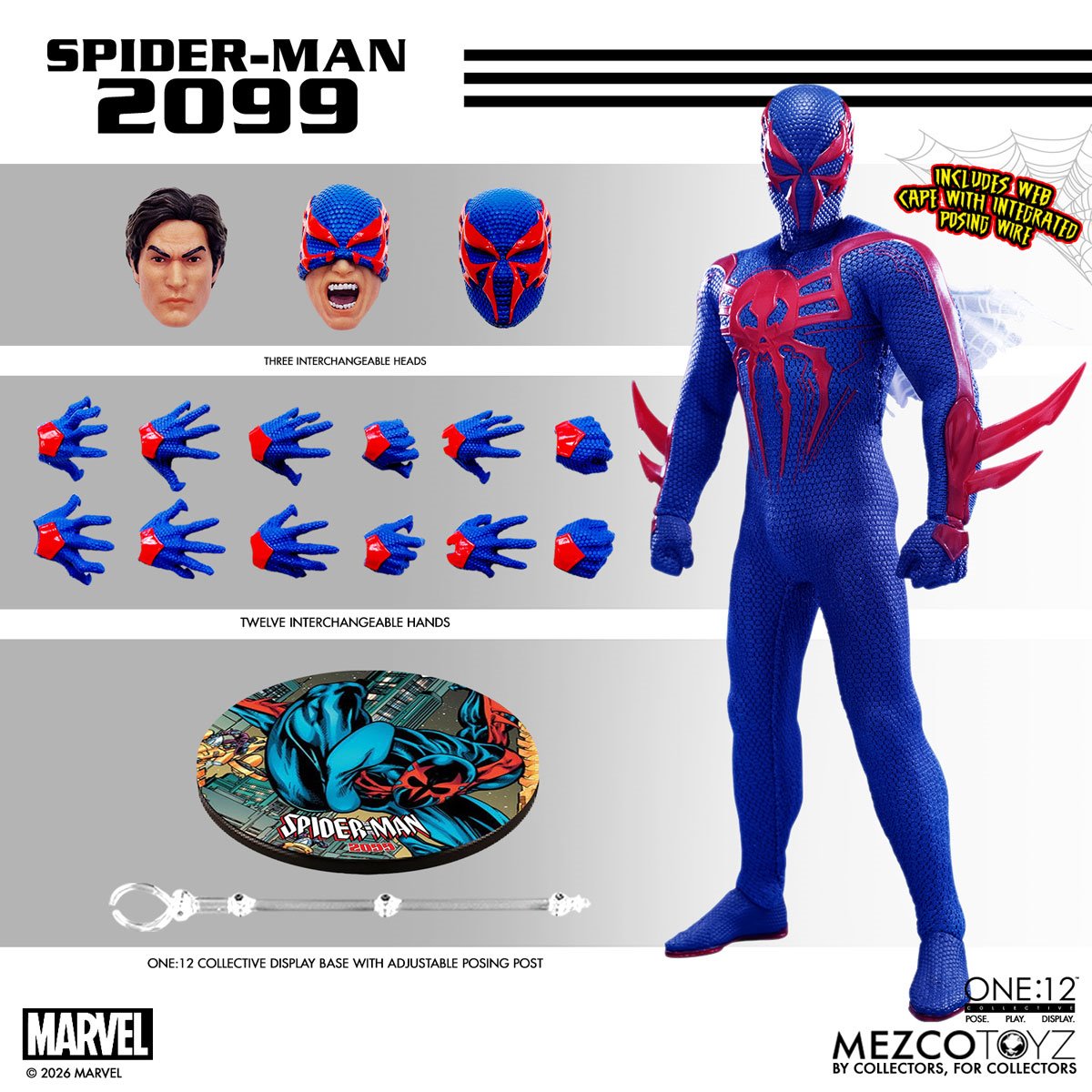 [PREORDER 06072026] MEZCO Spider-Man 2099 One:12 Collective Action Figure - ReRun