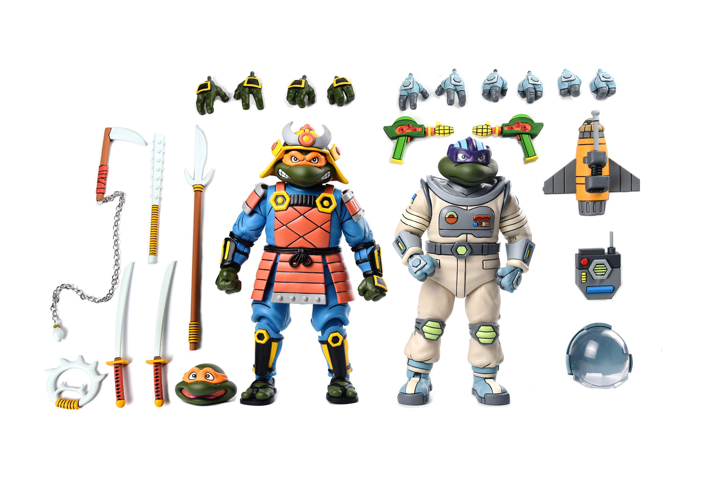 [PREORDER] TMNT (Cartoon) 7in Space Adventure & Samurai Turtles 2 Pack