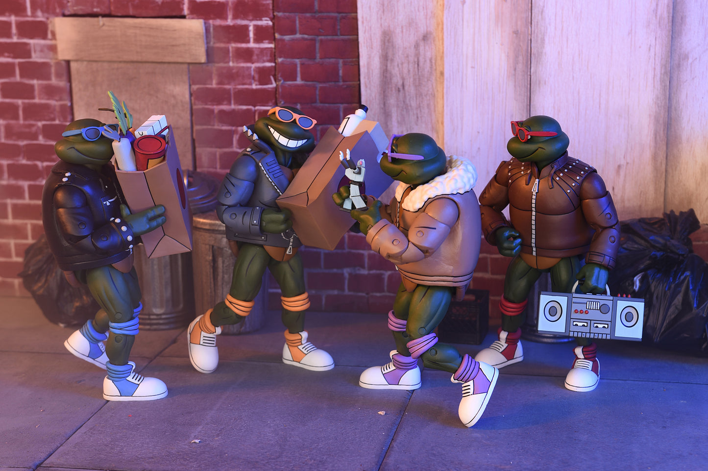 [PREORDER] TMNT (Cartoon) 7in Punk Turtles 4 Pack