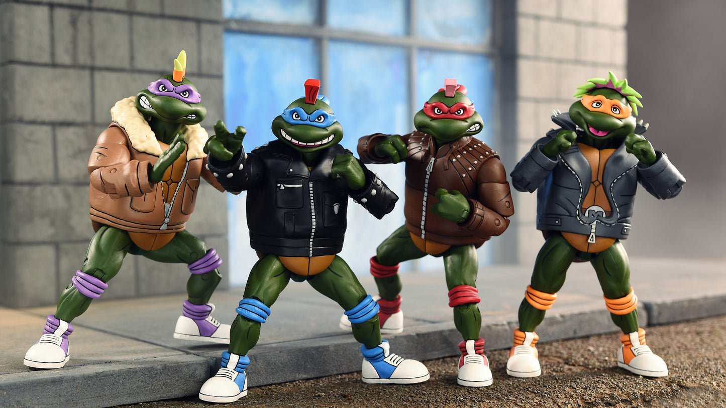 [PREORDER] TMNT (Cartoon) 7in Punk Turtles 4 Pack