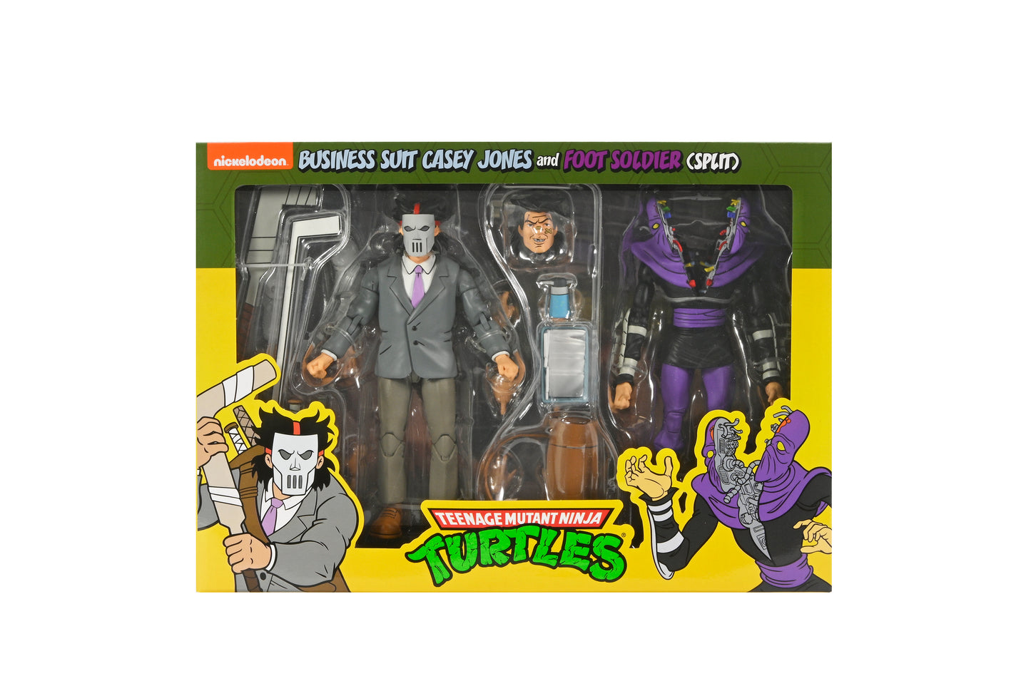 [PREORDER] TMNT (Cartoon) 7in Business Suit Casey Jones & Split Foot Soldier 2 Pack