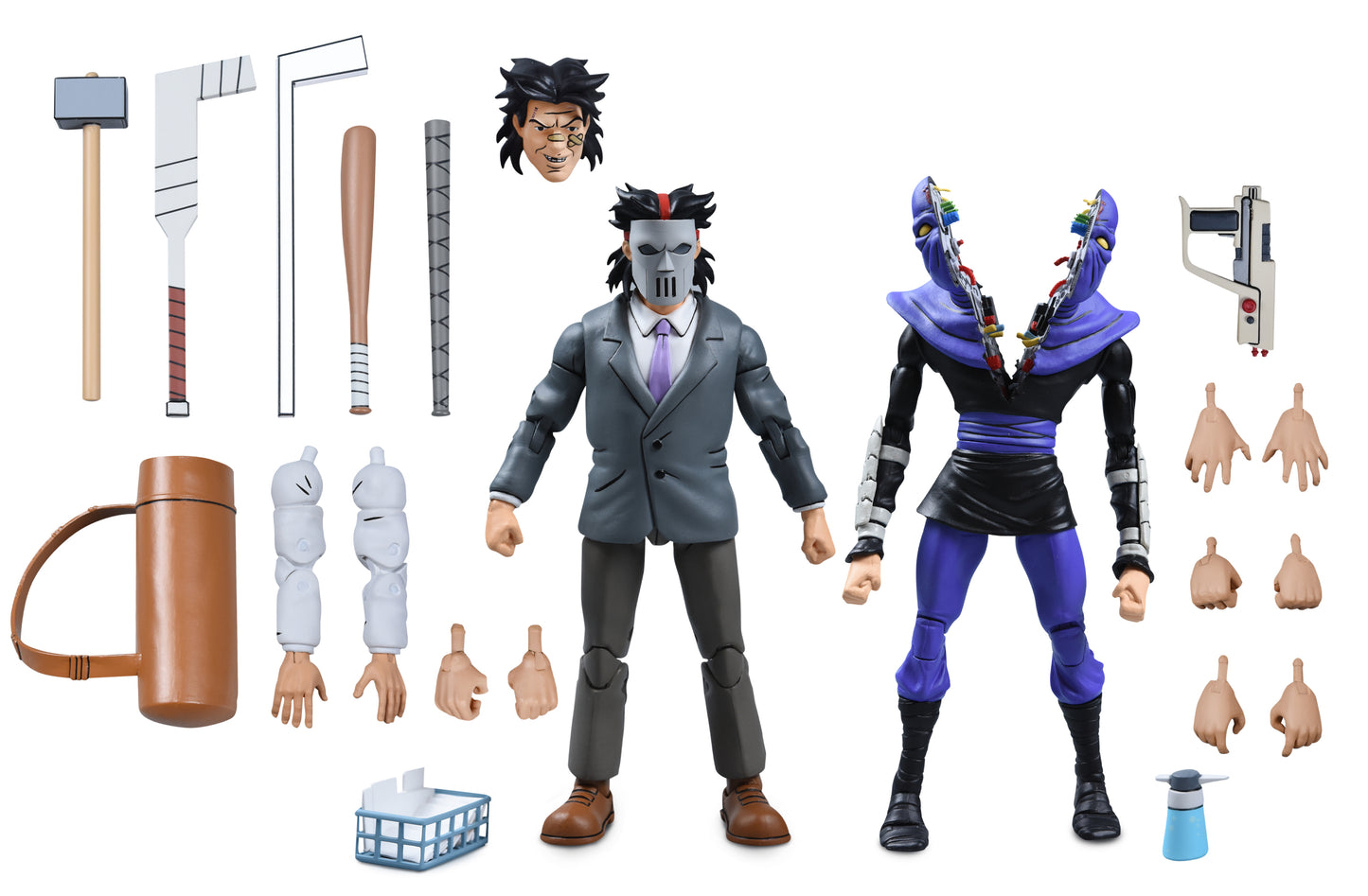 [PREORDER] TMNT (Cartoon) 7in Business Suit Casey Jones & Split Foot Soldier 2 Pack