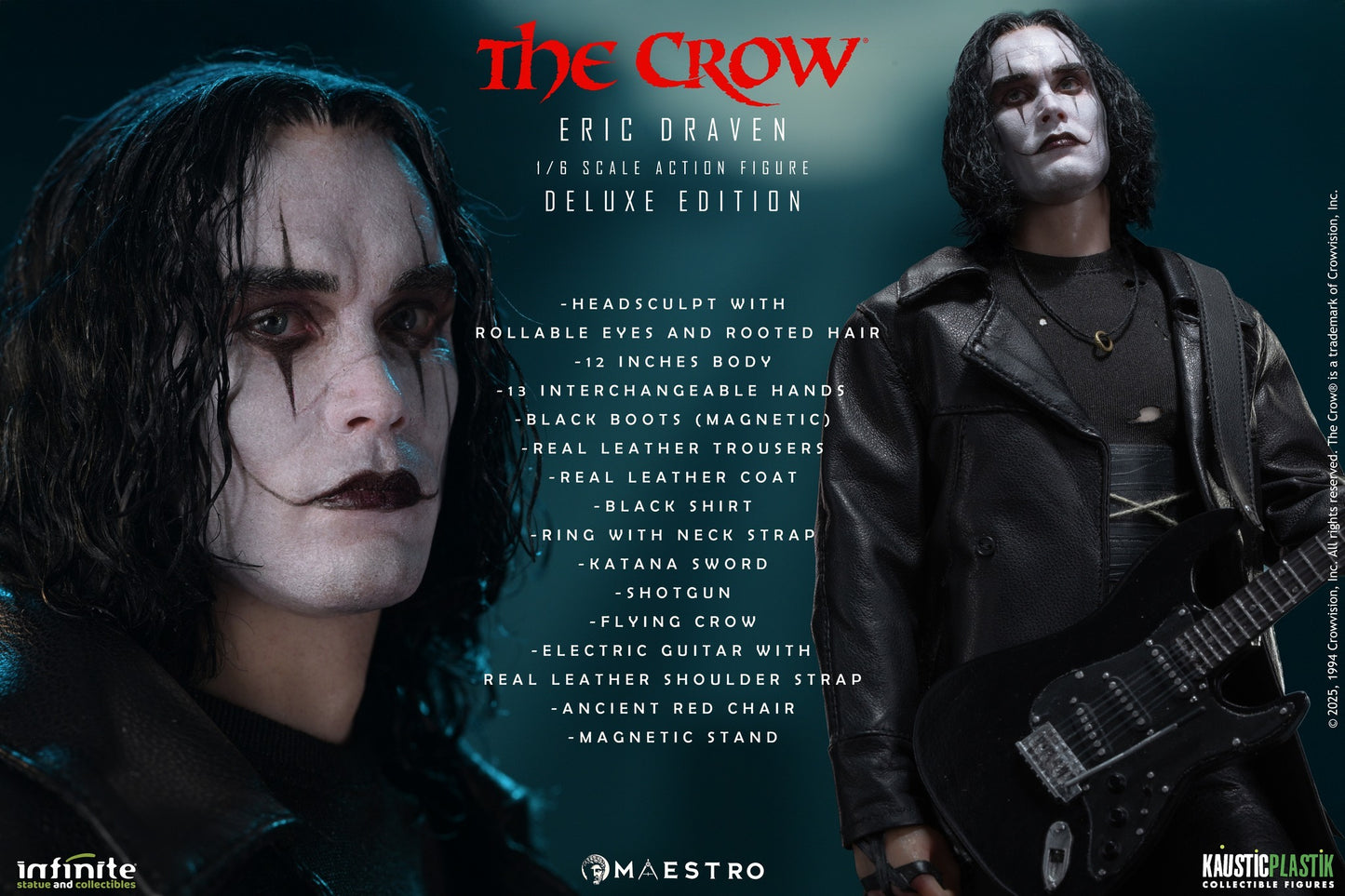 [PREORDER 021026] Kaustic Plastik KP 43222 1/6 The Crow Maestro Eric Draven GOLD Deluxe Edition