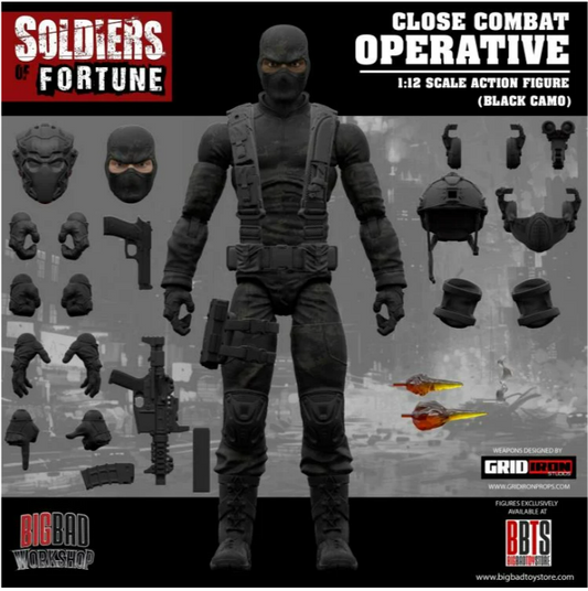 [PREORDER] Soldiers of Fortune Close Combat Operative (Black Camo) 1/12 Scale Action Figure