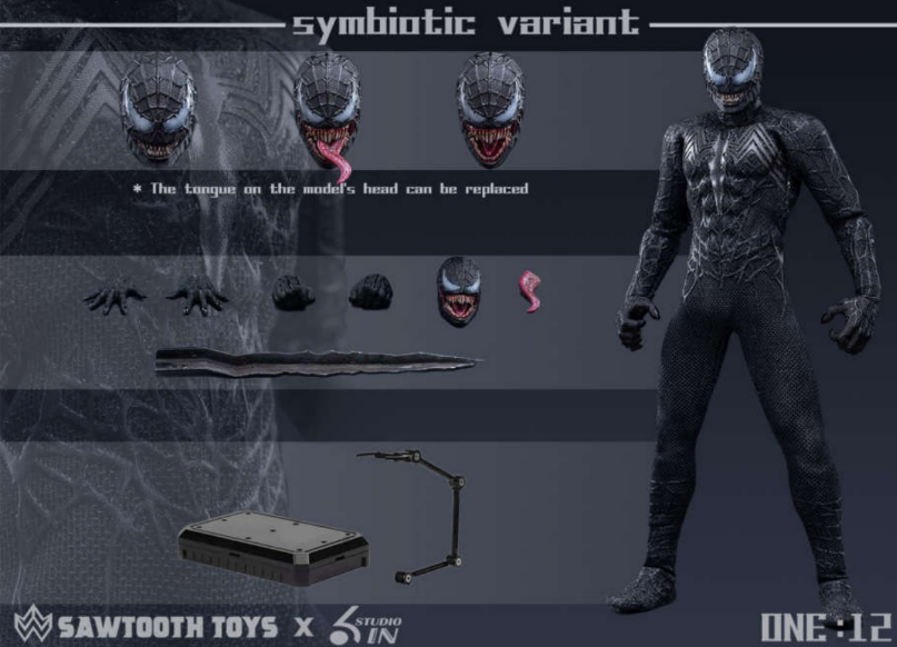 [PREORDER] Sawtooth Toys STM-20251 1/12 Symbiote Variant Double Headsculpt