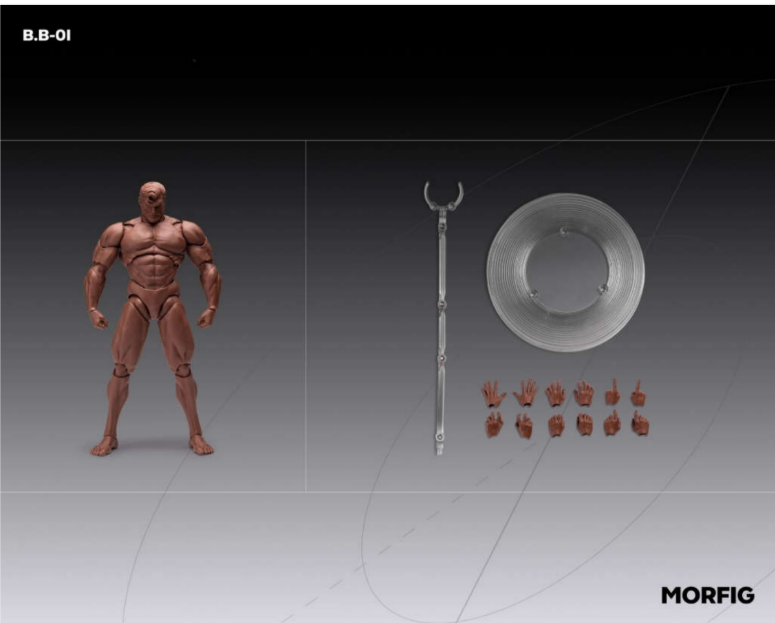 [PREORDER] Queen Studios MORFIG B.B-01Y 1/12 Male Body Black