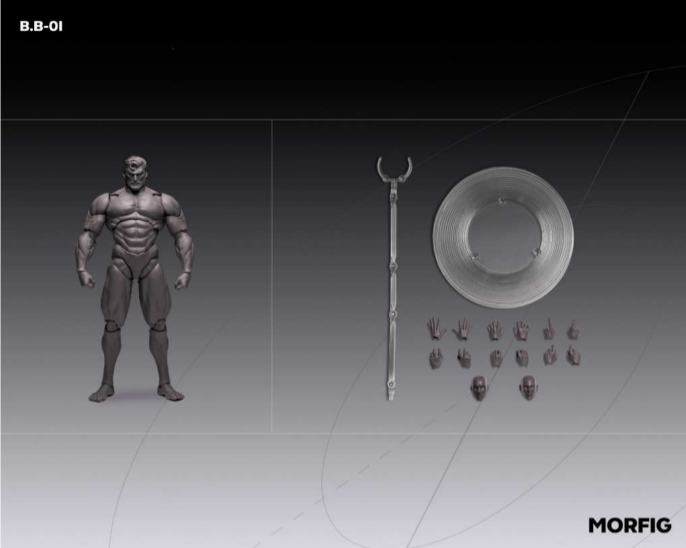 [PREORDER] Queen Studios MORFIG B.B-01Y 1/12 Male Body Gray