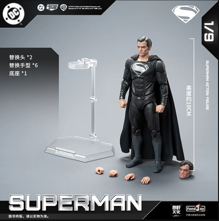 [PREORDER 122225] FondJoy DC1026 1/9 DC Aciton Figure Black Superman 2.0