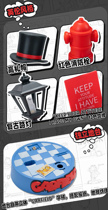 [PREORDER] Saint-Ski x Anmura Egg Garfield's Big and Small Wheel Journey Easy Assembly PVC