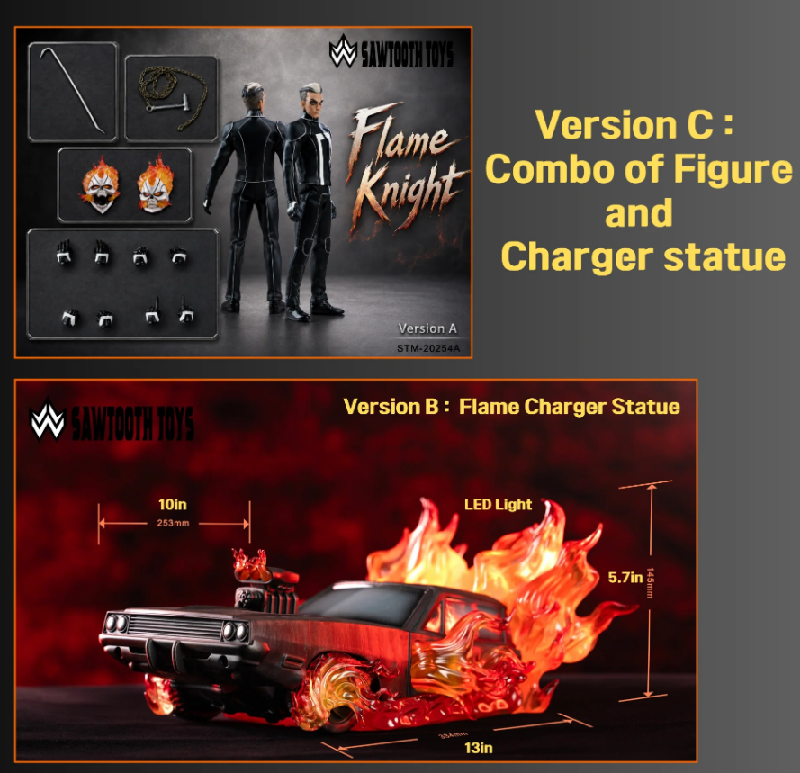 [PREORDER 051726] Sawtooth Toys STM-20254C 1/12 Flame Head Knight SET - GHOST RIDER & CAR