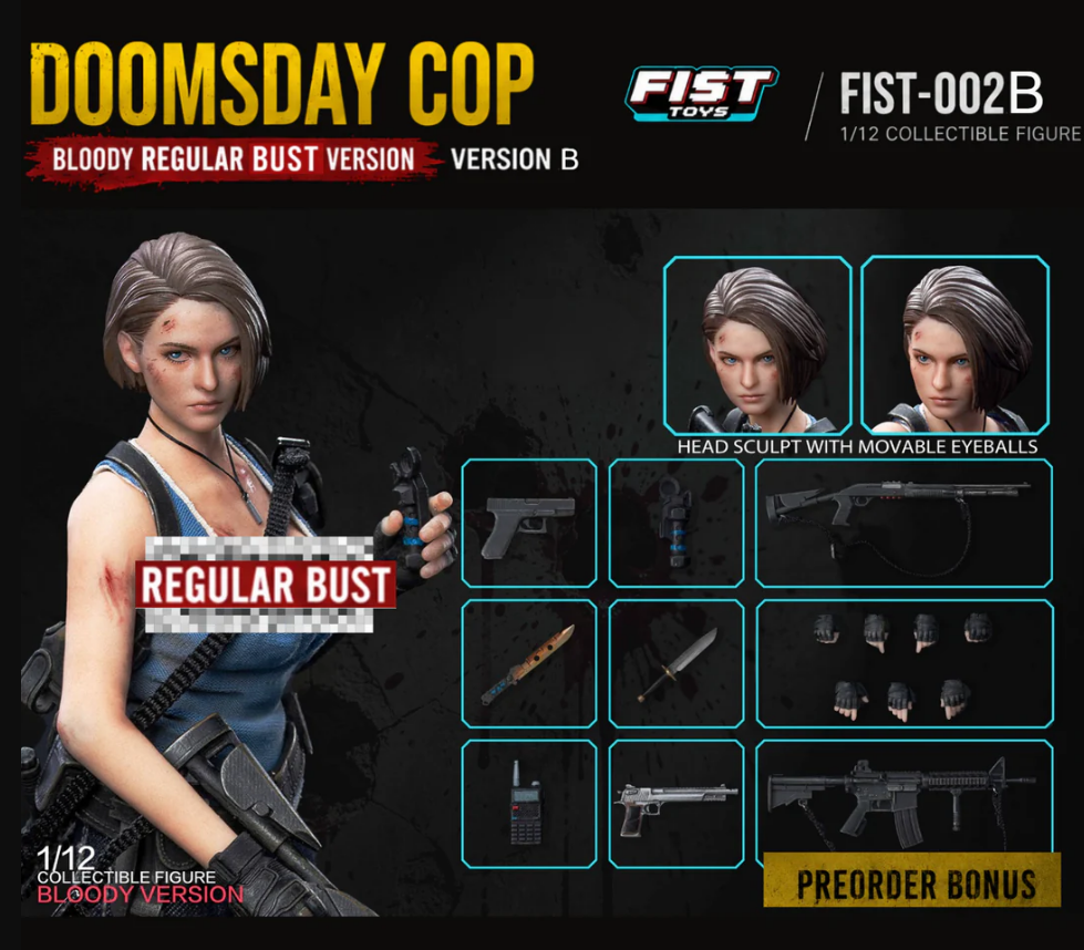 [PREORDER 061626] Fist Toys FIST-002B-S 1/12 Small-B Doomsday Cop (Bloody Version)
