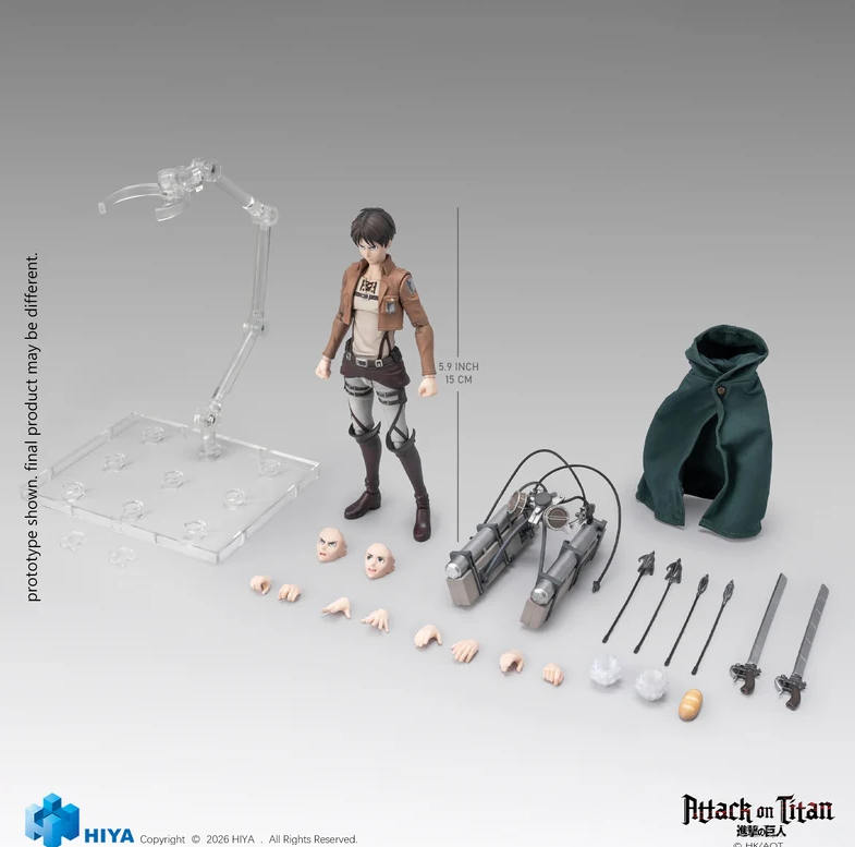 [PREORDER 112226] 1/12 Attack on Titan Seasons 1-3: Eren Yeager Action Figure (EBA0448)