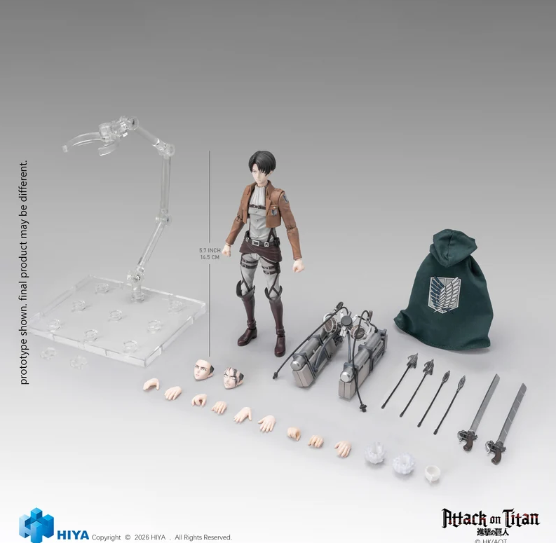 [PREORDER 112226] 1/12 Attack on Titan Seasons 1-3: Levi Ackerman Collectible Action Figure (EBA0449)