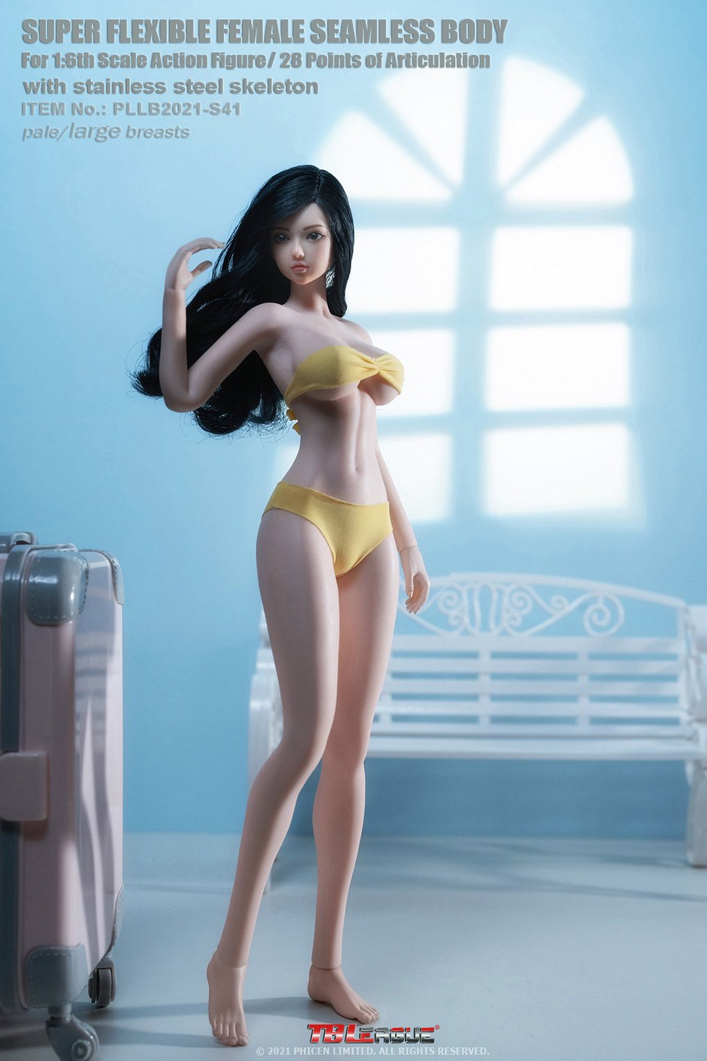 [PREORDER] TBLeague PLLB2021-S41 Body 1/6 Large Breasts Pale Tall and Slender Female Seamless Bodies With Headsculpt) Detachable feet