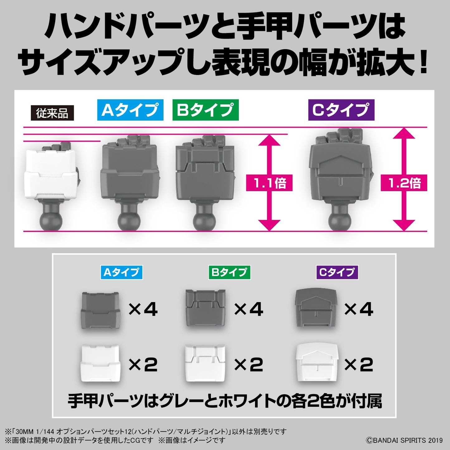 [PREORDER] 30MM 1/144 OPTION PARTS SET 12 (HAND PARTS /MULTI-JOINT)